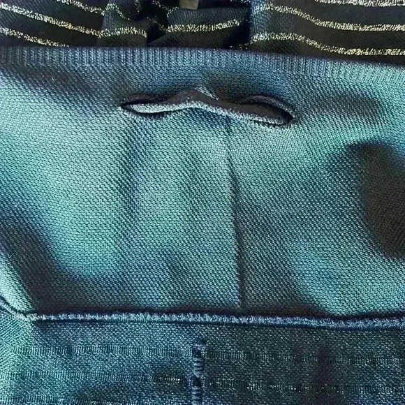 Athleta Metallic Silver Stripe/Black Tights Size Small EUC - Picture 4 of 9